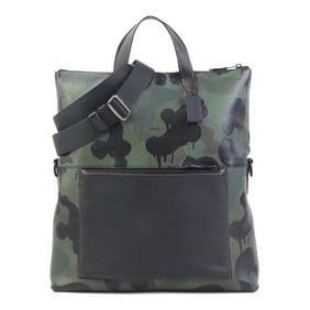 Coach handbag shoulder bag leather black x green men's h31501n