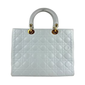 Christian Dior Lady handbag/shoulder bag in light blue and gold leather, women's z6721