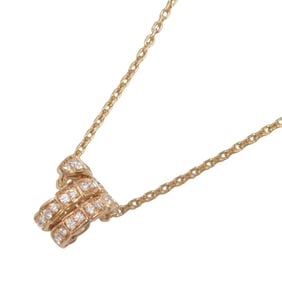 Bvlgari Serpenti Viper Full D Necklace in 18K Pink Gold with Diamonds, Clear, Women's, 357795