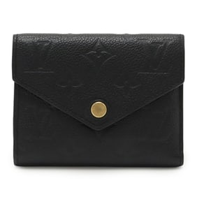 LOUIS VUITTON Monogram Empreinte Portefeuille Victorine Tri-fold Wallet in Noir and Black (M64060)