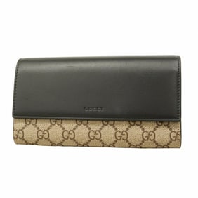 Gucci GG Supreme Long Wallet 779785 Black Brown Women's