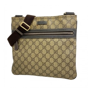 Gucci GG Supreme Shoulder Bag 295257 Brown Champagne Women's