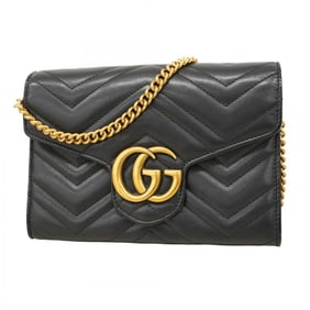 Gucci GG Marmont Shoulder Bag 474575 Leather Black Women's
