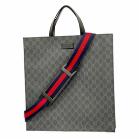 Gucci GG Supreme Sherry Line Tote Bag 495559 Gray 2-Way for Men