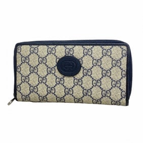 Gucci GG Supreme Long Wallet 673003 Navy Beige for Men and Women