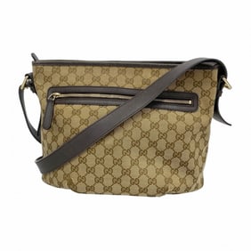 Gucci GG Canvas Shoulder Bag 388930 Brown Women's