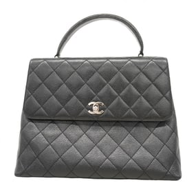 Chanel Matelasse Caviar Leather Handbag, Black, Women's