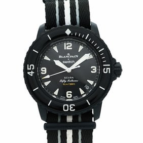 Swatch x Blancpain Fifty Fathoms Ocean of Storms S035B400 Black Dial Men's Watch