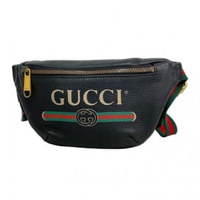 Gucci Sherry Line Waist Bag 527792 Leather Black Men's Women's