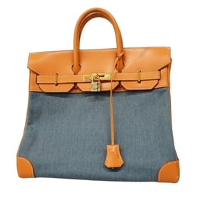 Hermes Hermès Haute Couture 32 Toile Jean Vache Natural Handbag with Z Stamp, Women's, P1562002