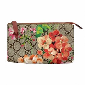 Gucci GG Blooms Pouch 403006 Brown Multicolor Women's P1603347