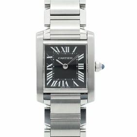 Cartier Tank Française SM W51026Q3 Black Dial Women's Watch
