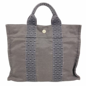 Hermes Air Line PM Canvas Handbag, Gray, Women's