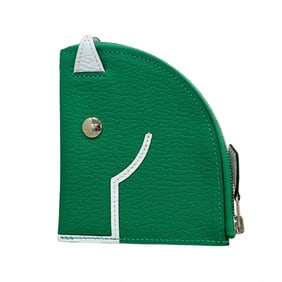 Hermes Hermès Paddock Chevre Mysore Mint Blue Plume Wallet/Coin Case, Women's, P1589040