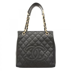 Chanel Matelasse Chain Tote Bag, Caviar Skin, Black, Women's, P1595069