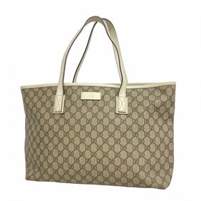 Gucci GG Supreme Tote Bag 211137 Brown White Women's