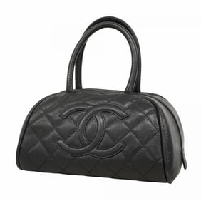 Chanel Matelasse Caviar Leather Handbag, Black, Women's