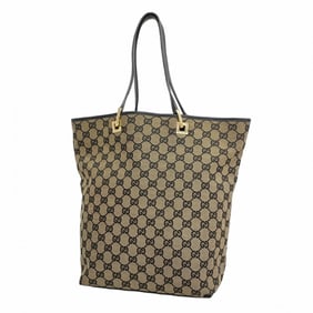 Gucci GG Canvas Tote Bag 002 1098 Brown Black Champagne Women's P1616740