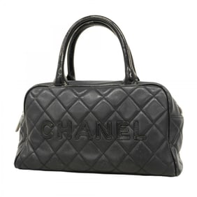 Chanel Matelasse Caviar Leather Handbag, Black, Women's