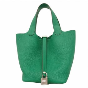 Hermes Hermès Picotin Lock PM Handbag in Taurillon Clemence Vert Jade with Z Stamp, Women's,