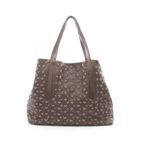 JIMMY CHOO Leather Tote Bag for Women in Brown and Khaki