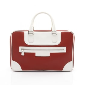 BVLGARI Millerige Leather Tote Bag for Men, Red and White