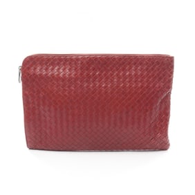 Bottega Veneta Intrecciato Leather Second Bag/Clutch Bag for Men, Red, 155150