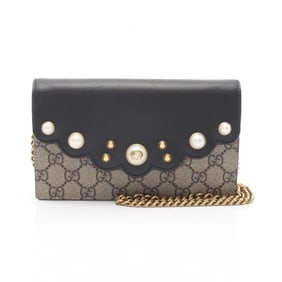 Gucci GG Supreme shoulder bag in coated canvas and leather, available beige black, model number