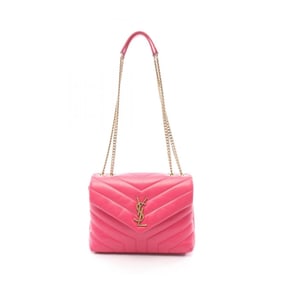 Yves Saint Laurent Saint Laurent Paris Lulu Small Shoulder Bag, Leather, Women's, Pink, 494699