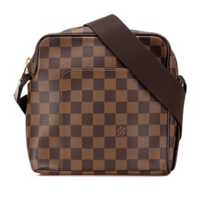 Louis Vuitton Damier Olaf PM Crossbody Shoulder Bag N41442 Brown Leather Women's LOUIS VUITTON