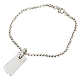Gucci logo tag ball chain bracelet in SV925 silver for women.