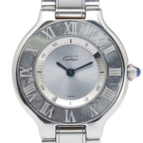 Cartier Must 21 Vantianne W10110T2 Quartz Watch with Silver Dial and Stainless Steel, Boys'