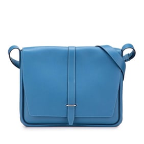 Hermès Steve Light Shoulder Bag in Azur Blue Evercolor, Women's HERMES
