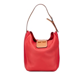 Hermès Villevorte 24 Shoulder Bag in Red and Brown, Swift Leather, Taurillon Clemence Women's,