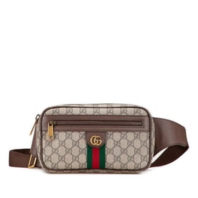 Gucci GG Supreme Ophidia Body Bag/Waist Bag 574796 Beige/Brown Leather Women's GUCCI