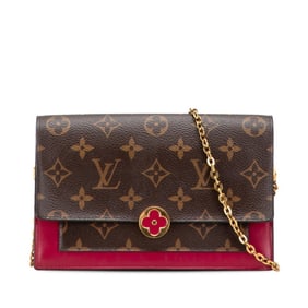 Louis Vuitton Monogram Portefeuille Flore Chain Crossbody Shoulder Bag/Chain Wallet M69578 Brown