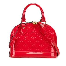 Louis Vuitton Monogram Vernis Alma BB Handbag/Shoulder Bag, 2-Way, M90174, Cerise Red Patent