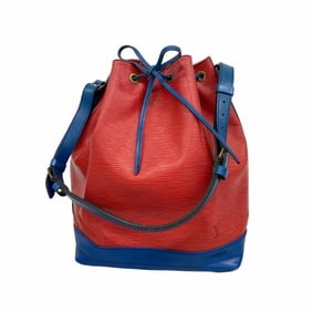 Louis Vuitton Epi Petit Noe Shoulder Bag M44084 Castilian Red Toledo Blue for Women