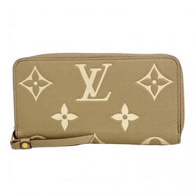 Louis Vuitton Monogram Empreinte Two-Tone Zippy Wallet M69794 Tourterelle Creme Women's