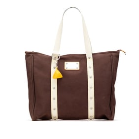 Louis Vuitton Antigua Cabas GM Cup Tote Bag M80662 Brown and White Canvas Women's LOUIS VUITTON