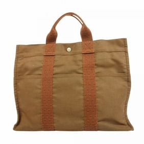 Hermes Hermès Air Line MM Tote Bag, Brown Canvas, Men's and Women's