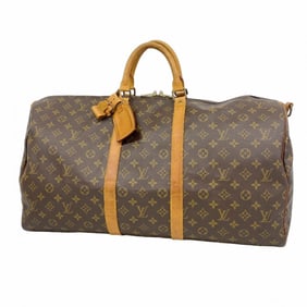 Louis Vuitton Monogram Keepall Bandouliere 55 Boston Bag M41414 Brown Men's and Women's