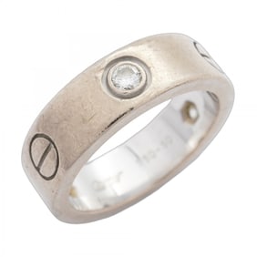 Cartier Love 3PD Ring, 18K White Gold with Diamonds, #50, Women's