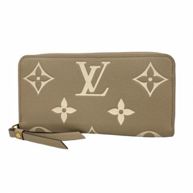 Louis Vuitton Monogram Empreinte Two-Tone Zippy Wallet M69794 Tourterelle Creme Women's