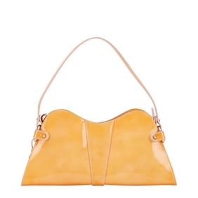 Fendi shoulder bag/handbag in orange patent leather for women.