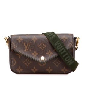 Louis Vuitton Monogram Multi Pochette Felicie Shoulder Bag M80091 Brown and Green Leather Women's