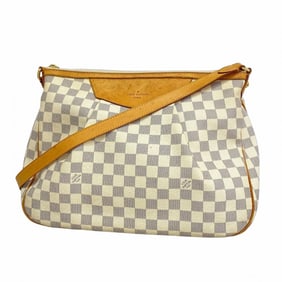 Louis Vuitton Damier Azur Siracusa MM Shoulder Bag N41112 White Women's