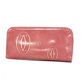 Cartier Happy Birthday Enamel Long Wallet Pink Women's