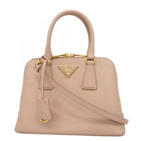 Prada Saffiano Leather Beige Handbag, 2-Way Bag for Women