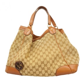 Gucci Tote Bag GG Canvas Interlocking G 296896 Brown Beige Champagne Women's